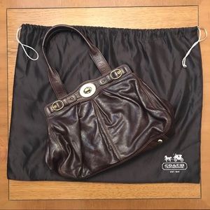 Brown leather Coach shoulder bag